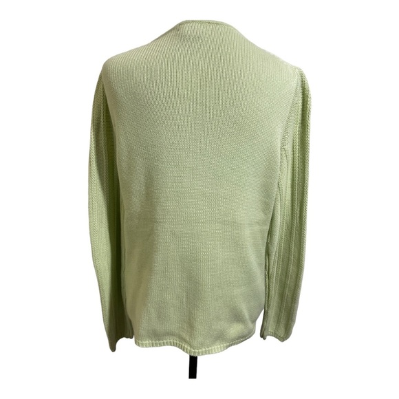 Brooks brothers womens heavy knit V-neck long sleeve sweater light green Large - Picture 6 of 11